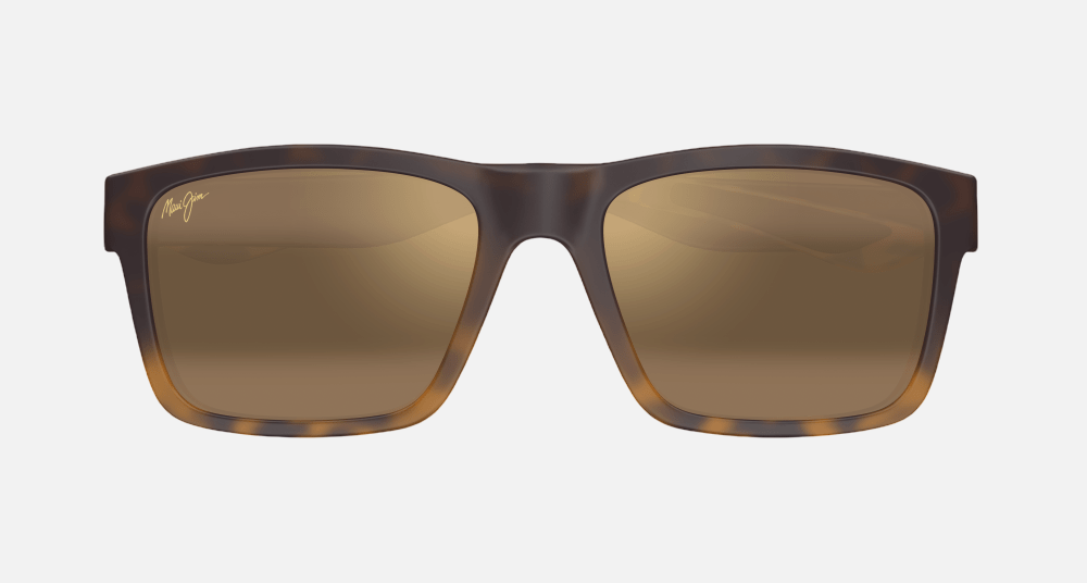 Maui Jim The Flats 10 square sunglasses for unisex in full rim plastic, with black with tortoise frame, and hcl bronze lenses. 57mm in lens size, 19mm in bridge size, and 136mm in temple length.