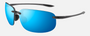 Maui Jim Ho'okipa XLarge 14A rectangular sunglasses for unisex in rimless plastic, with translucent grey frame, and blue hawaii lenses. 67mm in lens size, 15mm in bridge size, and 138mm in temple length.