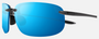Maui Jim Ho'okipa XLarge 14A rectangular sunglasses for unisex in rimless plastic, with translucent grey frame, and blue hawaii lenses. 67mm in lens size, 15mm in bridge size, and 138mm in temple length.