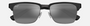 Maui Jim Kawika 17C square sunglasses for unisex in full rim plastic, with gloss black with antique pewter frame, and neutral grey lenses. 54mm in lens size, 18mm in bridge size, and 140mm in temple length.