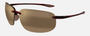Maui Jim Ho'okipa XLarge 10 rectangular sunglasses for unisex in rimless plastic, with tortoise frame, and hcl bronze lenses. 67mm in lens size, 15mm in bridge size, and 138mm in temple length.