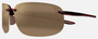 Maui Jim Ho'okipa XLarge 10 rectangular sunglasses for unisex in rimless plastic, with tortoise frame, and hcl bronze lenses. 67mm in lens size, 15mm in bridge size, and 138mm in temple length.