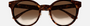 Gucci GG1339SK 003 round sunglasses for women in full rim plastic, with havana frame, and brown lenses. 54mm in lens size, 22mm in bridge size, and 145mm in temple length.