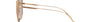 Bvlgari BV6170 20145A butterfly sunglasses for women in semi-rimless metal, with pink gold frame, and light brown mirrored flash gold lenses. 55mm in lens size, 17mm in bridge size, and 140mm in temple length.