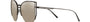 Bvlgari BV6170 20660V butterfly sunglasses for women in semi-rimless metal, with black frame, and white gold lenses. 55mm in lens size, 17mm in bridge size, and 140mm in temple length.
