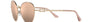 Bvlgari BV6174 20140W oval sunglasses for women in full rim metal, with pink gold frame, and rose gold lenses. 58mm in lens size, 18mm in bridge size, and 140mm in temple length.