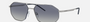 Emporio Armani EA 2147 30454L irregular sunglasses for men in full rim metal, with matte silver frame, and blue gradient lenses. 58mm in lens size, 16mm in bridge size, and 145mm in temple length.