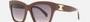 Celine Triomphe CL40253I 48F square sunglasses for women in full rim acetate, with shiny brown and gold frame, and gradient brown lenses. 55mm in lens size, 18mm in bridge size, and 140mm in temple length.