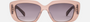 Celine Triomphe CL40216U 45B square sunglasses for women in full rim acetate, with shiny opaline pink with silver frame, and grey lenses. 55mm in lens size, 15mm in bridge size, and 135mm in temple length.