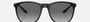 Emporio Armani EA 4210 500111 round sunglasses for men in full rim plastic, with matte black frame, and gradient grey lenses. 56mm in lens size, 18mm in bridge size, and 145mm in temple length.