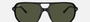 Ray-Ban Bill One RB2205 901/31 square sunglasses for unisex in full rim plastic, with black frame, and green lenses. 57mm in lens size, 16mm in bridge size, and 145mm in temple length.