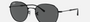 Ray-Ban RB3809 002/B1 round sunglasses for unisex in full rim metal, with black frame, and dark grey lenses. 55mm in lens size, 20mm in bridge size, and 145mm in temple length.