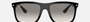 Ray-Ban Boyfriend Two RB4547 601/32 square sunglasses for men in full rim plastic, with black frame, and light grey lenses. 57mm in lens size, 18mm in bridge size, and 145mm in temple length.