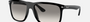 Ray-Ban Boyfriend Two RB4547 601/32 square sunglasses for men in full rim plastic, with black frame, and light grey lenses. 57mm in lens size, 18mm in bridge size, and 145mm in temple length.