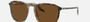 Ray-Ban RB2203 139357 square sunglasses for unisex in full rim plastic, with havana frame, and brown lenses. 52mm in lens size, 20mm in bridge size, and 145mm in temple length.