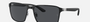 Ray-Ban RB3721 186/87 square sunglasses for unisex in full rim metal, with black on black frame, and dark grey lenses. 59mm in lens size, 17mm in bridge size, and 145mm in temple length.