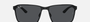 Ray-Ban RB3721 186/87 square sunglasses for unisex in full rim metal, with black on black frame, and dark grey lenses. 59mm in lens size, 17mm in bridge size, and 145mm in temple length.