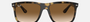 Ray-Ban Boyfriend Two RB4547 710/51 square sunglasses for men in full rim plastic, with havana frame, and light brown lenses. 57mm in lens size, 18mm in bridge size, and 145mm in temple length.