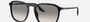 Ray-Ban RB2203 901/32 square sunglasses for unisex in full rim plastic, with black frame, and light grey lenses. 55mm in lens size, 20mm in bridge size, and 145mm in temple length.