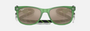 Ray-Ban Junior New Wayfarer Kids RJ9052S 71465A square sunglasses for kids in full rim injected, with polished opal green frame, and dark gold lenses. 47mm in lens size, 15mm in bridge size, and 125mm in temple length.