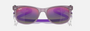 Ray-Ban Junior New Wayfarer Kids RJ9052S 7147B1 square sunglasses for kids in full rim injected, with polished opal purple frame, and blue & violet lenses. 47mm in lens size, 15mm in bridge size, and 125mm in temple length.