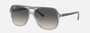 Ray-Ban Junior Bill RJ9096S 715311 square sunglasses for kids in full rim acetate, with polished dark grey frame, and grey lenses. 49mm in lens size, 13mm in bridge size, and 130mm in temple length.