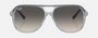 Ray-Ban Junior Bill RJ9096S 715311 square sunglasses for kids in full rim acetate, with polished dark grey frame, and grey lenses. 49mm in lens size, 13mm in bridge size, and 130mm in temple length.