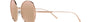 Bvlgari BV6169 20140W round sunglasses for women in full rim metal, with pink gold frame, and rose gold lenses. 53mm in lens size, 20mm in bridge size, and 140mm in temple length.