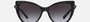 Bvlgari BV8236B 54128G cat-eye sunglasses for women in full rim plastic, with bvlgari black mamba frame, and grey gradient lenses. 55mm in lens size, 17mm in bridge size, and 140mm in temple length.