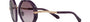 Bvlgari BV8242B 55178H irregular sunglasses for women in full rim plastic, with marbled amethyst frame, and violet gradient lenses. 55mm in lens size, 21mm in bridge size, and 140mm in temple length.