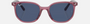 Ray-Ban Junior Elliot Kids RJ9097S 711280 irregular sunglasses for kids in full rim nylon, with transparent pink frame, and dark blue lenses. 46mm in lens size, 16mm in bridge size, and 130mm in temple length.