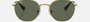 Ray-Ban Junior Rob Kids RJ9572S 223/71 irregular sunglasses for kids in full rim metal, with polished arista gold frame, and green lenses. 48mm in lens size, 19mm in bridge size, and 130mm in temple length.