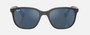 Ray-Ban Junior RJ9078S 715155 square sunglasses for kids in full rim injected, with polished grey on blue
  frame, and dark blue lenses. 48mm in lens size, 16mm in bridge size, and 135mm in temple length.