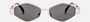 Celine Triomphe Metal 02 CL40254U 16A hexagonal sunglasses for women in full rim metal, with silver frame, and grey lenses. 54mm in lens size, 16mm in bridge size, and 135mm in temple length.