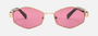 Marc Jacobs Marc 496/S Y11/VC hexagonal sunglasses for women in full rim metal, with gold frame, and pink lenses. 55mm in lens size, 17mm in bridge size, and 140mm in temple length.