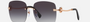 Bvlgari BV6173B 20148G square sunglasses for women in rimless metal, with pink gold frame, and grey gradient lenses. 58mm in lens size, 17mm in bridge size, and 140mm in temple length.