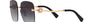 Bvlgari BV6173B 20148G square sunglasses for women in rimless metal, with pink gold frame, and grey gradient lenses. 58mm in lens size, 17mm in bridge size, and 140mm in temple length.