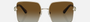Bvlgari BV6180KB 278/T5 square sunglasses for women in full rim metal, with pale gold plated frame, and brown gradient lenses. 57mm in lens size, 17mm in bridge size, and 140mm in temple length.