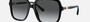 Bvlgari BV8228B 501/T3 oversized sunglasses for women in full rim plastic, with black frame, and grey gradient lenses. 57mm in lens size, 19mm in bridge size, and 140mm in temple length.