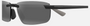 Maui Jim Ilikou 02A rectangular sunglasses for unisex in rimless plastic, with matte black frame, and neutral grey lenses. 59mm in lens size, 16mm in bridge size, and 139mm in temple length.