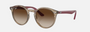Ray-Ban Junior RJ9064S 712313 phantos sunglasses for kids in full rim injected, with polished transparent brown frame, and brown lenses. 44mm in lens size, 19mm in bridge size, and 130mm in temple length.