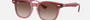 Ray-Ban Junior RJ9098S 715413 square sunglasses for kids in full rim acetate, with polished top red & orange & light purple frame, and brown lenses. 45mm in lens size, 18mm in bridge size, and 130mm in temple length.