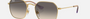 Ray-Ban Junior RJ9594S 292/11 irregular sunglasses for kids in full rim metal, with gold frame, and grey lenses. 49mm in lens size, 19mm in bridge size, and 130mm in temple length.