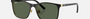 Ray-Ban Junior RJ9551S 294/71 square sunglasses for kids in full rim metal, with black frame, and dark green lenses. 48mm in lens size, 16mm in bridge size, and 125mm in temple length.