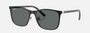 Ray-Ban Junior RJ9551S 295/81 square sunglasses for kids in full rim metal, with polished black on silver
  frame, and dark grey polarized lenses. 48mm in lens size, 16mm in bridge size, and 125mm in temple length.