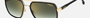 Carrera 256/S RHL rectangular sunglasses for men in full rim metal, with black gold frame, and gradient green lenses. 58mm in lens size, 18mm in bridge size, and 140mm in temple length.