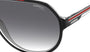 Carrera 1057/S OIT pilot sunglasses for men in full rim plastic, with black red frame, and gradient grey lenses. 64mm in lens size, 11mm in bridge size, and 135mm in temple length.