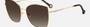 Carolina Herrera HER 0133/S 000 butterfly sunglasses for women in full rim metal, with rose gold frame, and gradient brown lenses. 59mm in lens size, 17mm in bridge size, and 145mm in temple length.