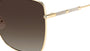 Carolina Herrera HER 0133/S 000 butterfly sunglasses for women in full rim metal, with rose gold frame, and gradient brown lenses. 59mm in lens size, 17mm in bridge size, and 145mm in temple length.