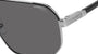 Carrera 1062/S RZZ pilot sunglasses for men in full rim metal, with black dark silver frame, and dark grey lenses. 62mm in lens size, 14mm in bridge size, and 145mm in temple length.